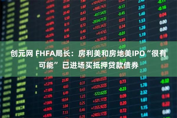 创元网 FHFA局长：房利美和房地美IPO“很有可能” 已进场买抵押贷款债券